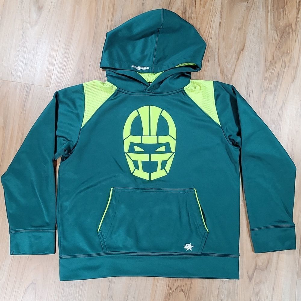🧡Brothers Green & Neon Hoodie Sweatshirt Size 10